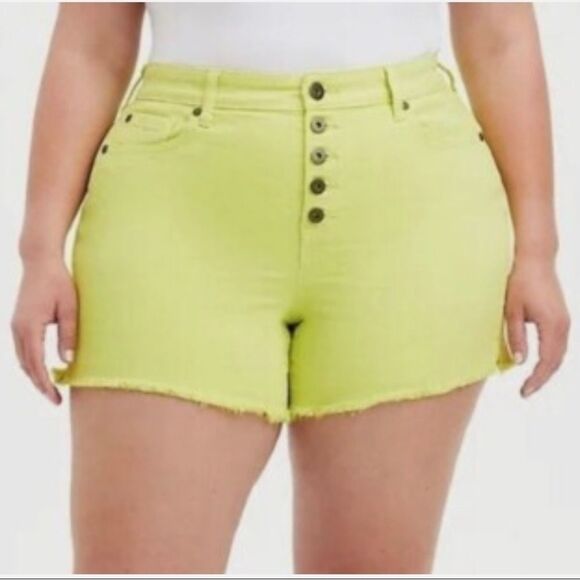 Torrid 5" High-Rise Midi Vintage Stretch Neon Shortie Shorts - Picture 7 of 15